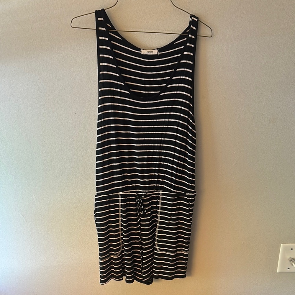 Cherish Black and White Striped Jumpsuit